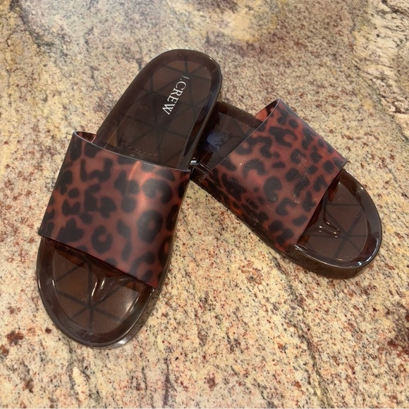 J. Crew Brown and Black Slide Sandals Sz 8 - Picture 6 of 7